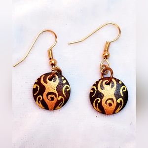 NWOT Wood Earrings, Statement Piece, Unique, Earrings and Light Weight.